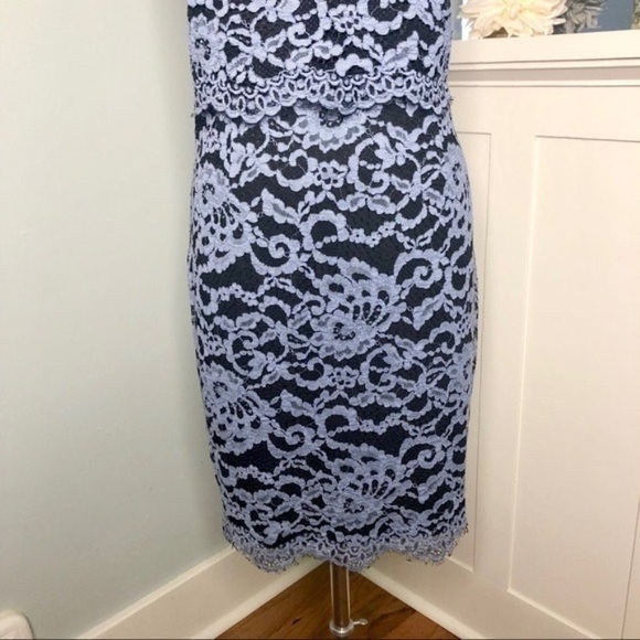 Ivanka Trump Blue Lace Popover Sheath Dress 14 Large - Picture 5 of 8